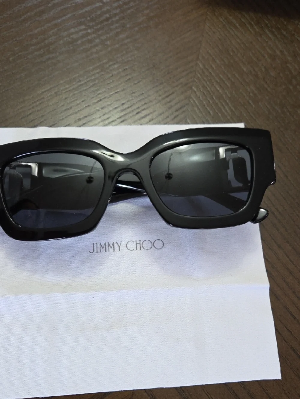 Jimmy Choo Black Sunnies Sunglasses with Dark Lenses Case, Cloth And COA Include - Picture 11 of 11